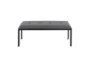 Fede Black Metal and Grey Faux Leather Bench - Front