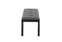 Fede Black Metal and Grey Faux Leather Bench - Side