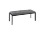Fede Black Metal and Grey Faux Leather Bench - Signature