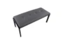 Fede Black Metal and Grey Faux Leather Bench - Top