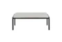 Fede Black Metal and White Faux Leather Bench - Front