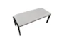 Fede Black Metal and White Faux Leather Bench - Top