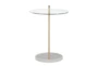 Kate White Marble, Gold and Glass Side Table - Back