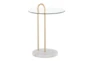 Kate White Marble, Gold and Glass Side Table - Signature