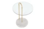 Kate White Marble, Gold and Glass Side Table - Top