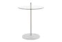 Kate White Marble, Nickle and Glass Side Table - Front