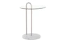 Kate White Marble, Nickle and Glass Side Table - Signature
