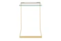 Demi C-Table in Gold with Clear Glass - Front