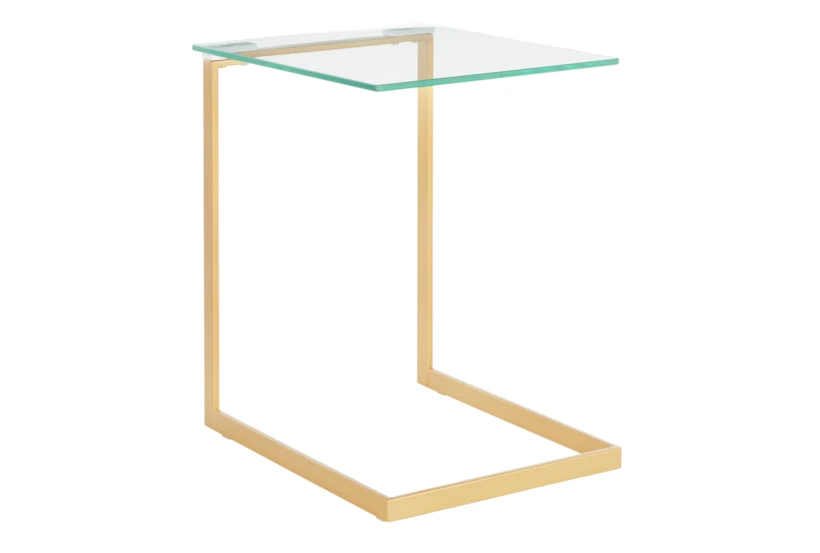 Demi C-Table in Gold with Clear Glass - 360