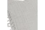14X26 Grey Solid Soft Linen Lumbar Throw Pillow - Detail