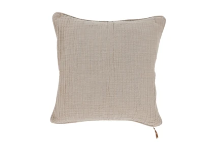 24X24 Natural Solid Soft Linen Throw Pillow