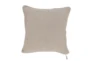 24X24 Natural Solid Soft Linen Throw Pillow - Front