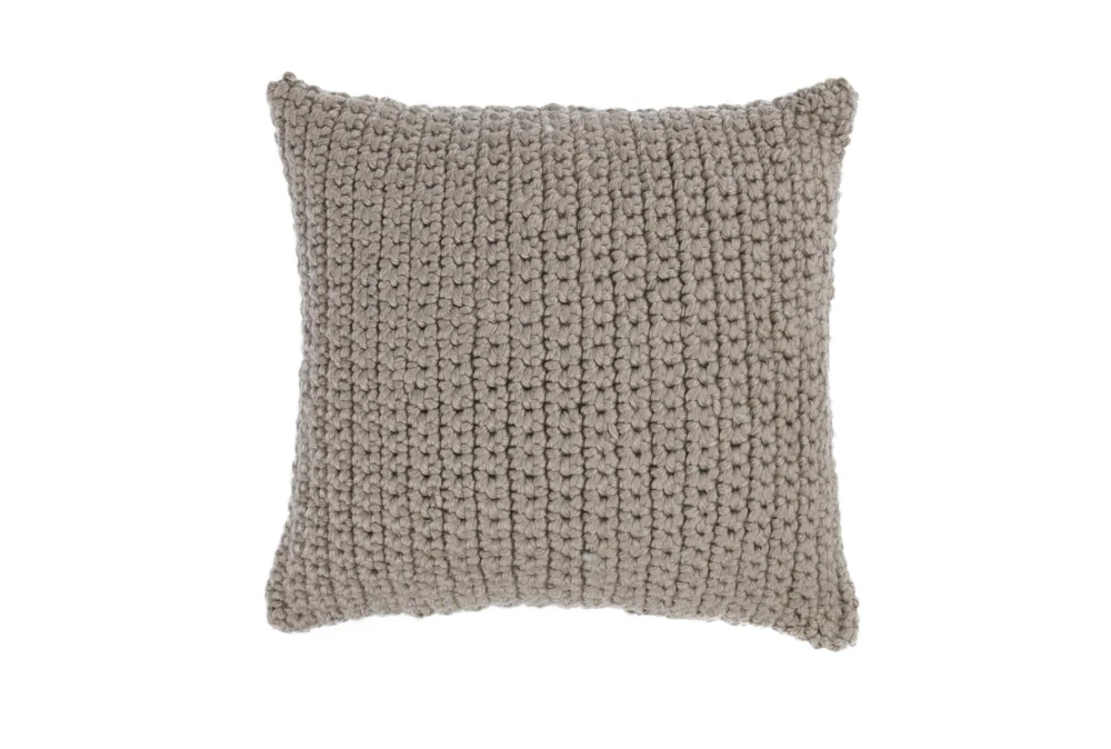 22X22 Natural Performance Solid Knit Indoor Outdoor Throw Pillow