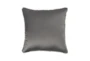 22X22 Dark Grey Performance Solid Knit Indoor Outdoor Throw Pillow - Back