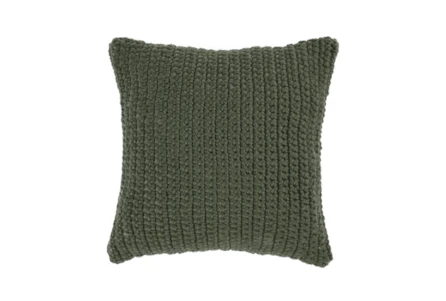 22X22 Green Performance Solid Knit Indoor Outdoor Throw Pillow - Main