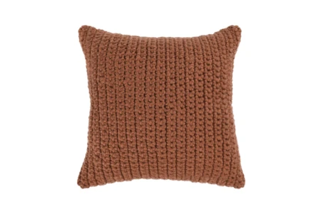 22X22 Terracota Performance Solid Knit Indoor Outdoor Throw Pillow - Main