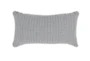 14X26 Light Grey Performance Solid Knit Indoor Outdoor Lumbar Throw Pillow - Signature