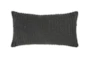 14X26 Dark Grey Performance Solid Knit Indoor Outdoor Lumbar Throw Pillow - Signature
