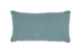 14X26 Pool Blue Performance Solid Knit Indoor Outdoor Lumbar Throw Pillow - Signature