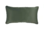 14X26 Green Performance Solid Knit Indoor Outdoor Lumbar Throw Pillow - Back