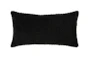 14X26 Black Performance Solid Knit Indoor Outdoor Lumbar Throw Pillow - Signature