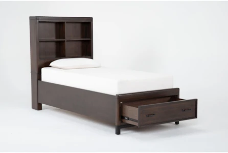 Jacob II Full Wood Bookcase Bed with Storage - Main