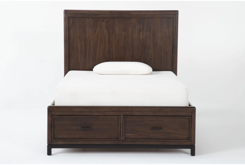 Jacob II Full Wood Panel Bed with Storage