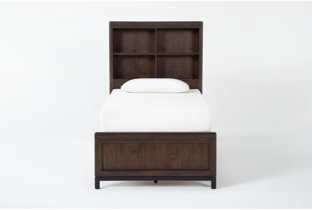 Jacob II Twin Wood Bookcase Bed