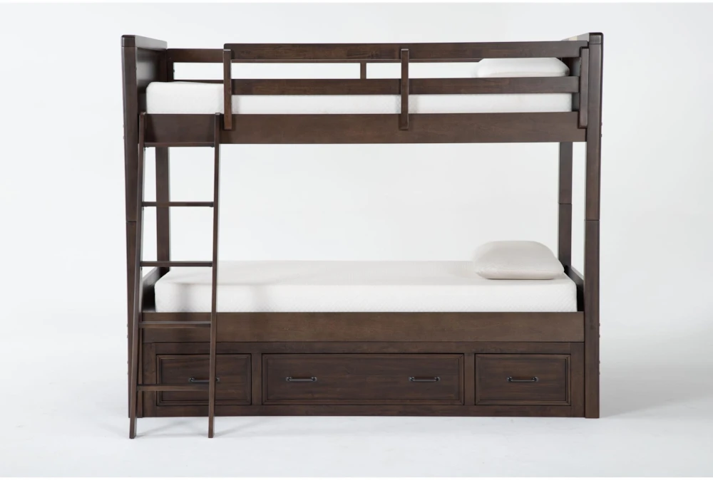 Jacob II Twin Over Twin Wood Bunk Bed with Storage