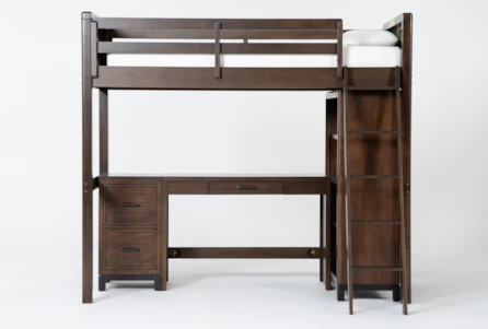 Jacob II Twin Wood Loft Bed with Bookcase, Desk & Chest - Main