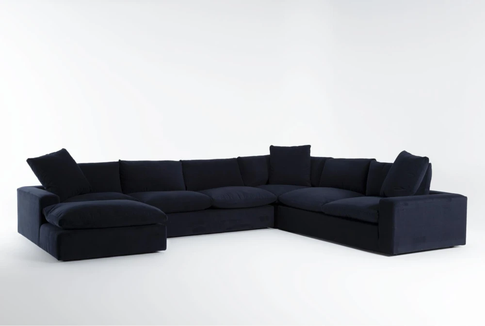Utopia Modular Twilight 4 Piece Velvet Sectional With Left Arm Facing Chaise