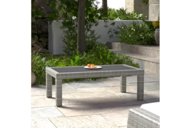 Carlyle  Outdoor Wood Top Coffee Table