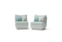 Carlyle Outdoor Armless Chairs With Spa Blue Sunbrella Cushions Set Of 2 - Signature