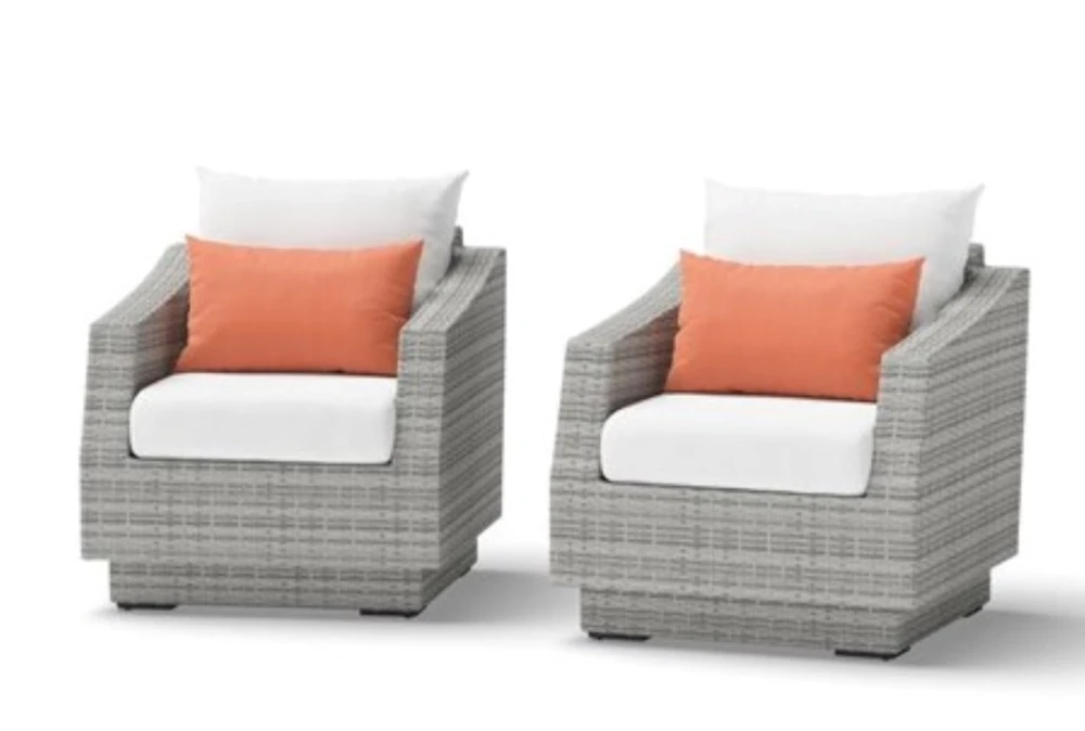 Carlyle Outdoor Lounge Chairs With Cast Coral Sunbrella Cushions Set Of 2