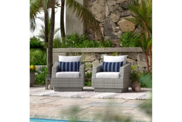 Carlyle Outdoor Lounge Chairs With Centered Ink Sunbrella Cushions Set Of 2