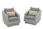 Carlyle Outdoor Lounge Chairs With Charcoal Grey Sunbrella Cushions Set Of 2 - Signature