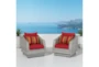 Carlyle Outdoor Lounge Chairs With Sunset Red Sunbrella Cushions Set Of 2 - Room