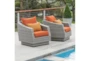 Carlyle Outdoor Lounge Chairs With Tikka Orange Sunbrella Cushions Set Of 2 - Room