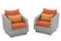 Carlyle Outdoor Lounge Chairs With Tikka Orange Sunbrella Cushions Set Of 2 - Signature