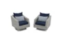 Carlyle Outdoor Motion Lounge Chairs With Navy Blue Sunbrella Cushions Set Of 2 - Signature