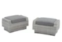 Carlyle Outdoor Ottomans With Charcoal Grey Sunbrella Cushions Set Of 2 - Signature