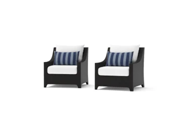 Sagrada Outdoor Lounge Chairs With Centered Ink Sunbrella Cushions Set Of 2