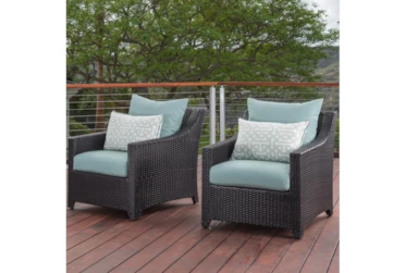 Sagrada Outdoor Lounge Chairs With Spa Blue Sunbrella Cushions Set Of 2