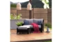 Sagrada 55" Outdoor Loveseat + Ottoman With Centered Ink Sunbrella Cushions - Room