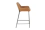 Danny Camel Faux Leather Counter Stool Set Of 2 - Side