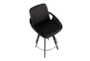 Cosmic Black Faux Leather Swivel Counter Stool Set of 2 - Top