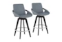 Nick Grey Faux Leather Swivel Counter Stool Set of 2 - Signature