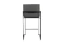 Ian Grey Faux Leather High Back Black Steel Counter Stool Set of 2 - Back