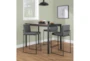 Ian Grey Faux Leather High Back Black Steel Counter Stool Set of 2 - Room