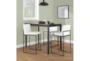 Ian White Faux Leather High Back Black Steel Counter Stool Set of 2 - Room
